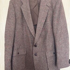 Brooksfield Brown and Red Checkered Blazer